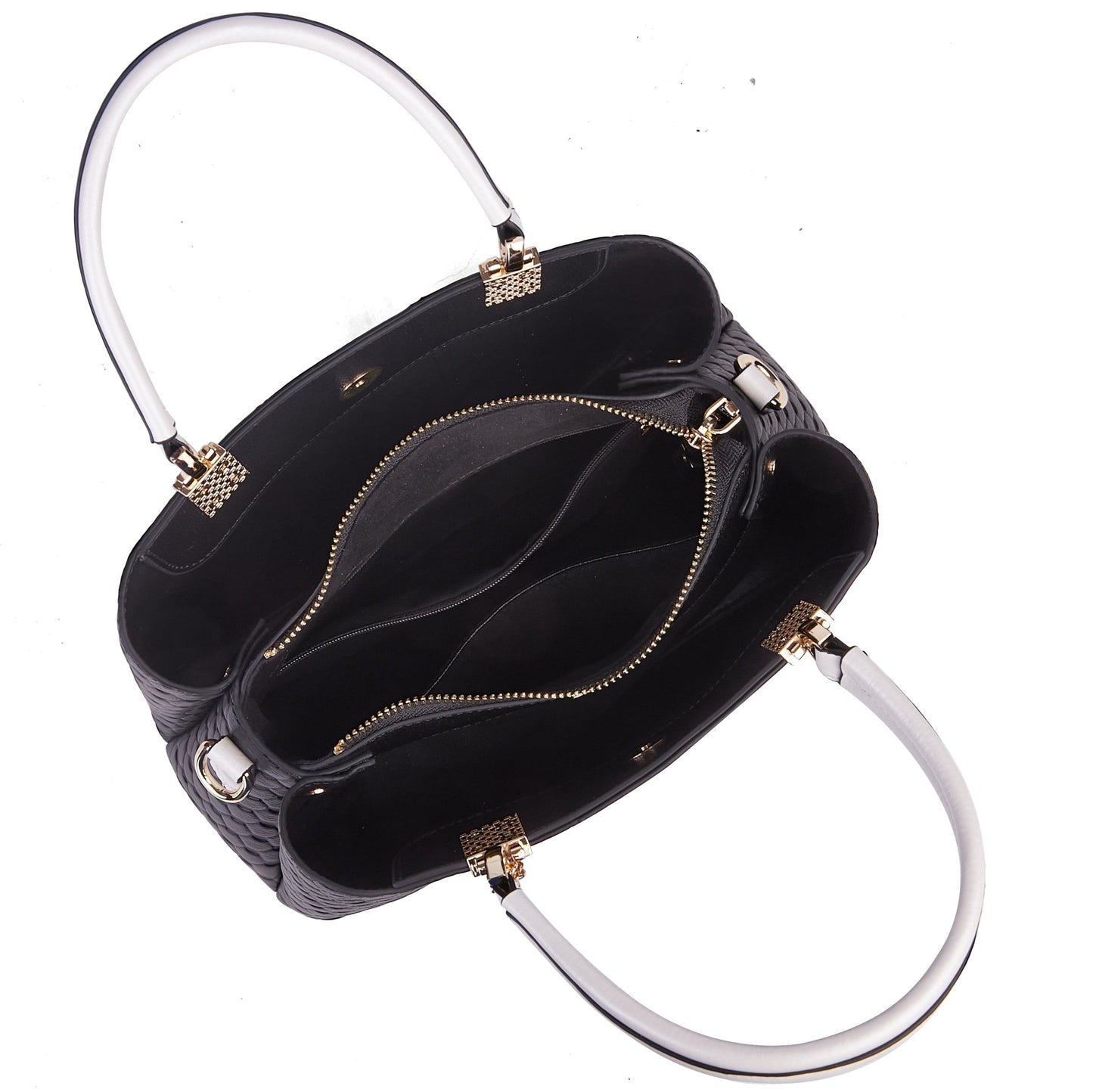 Full-Grain Leather Keffiyeh-Embossed Handbag – Luxury Statement Bag