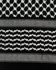 Jabal Al-Nar Keffiyeh – Flames of Defiance Black/White with Black Tassels
