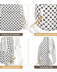 Keffiyeh-Inspired PU Leather Chest Bag