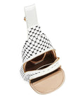 Keffiyeh-Inspired PU Leather Chest Bag