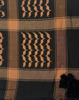 Jerusalem Night Keffiyeh – Light in the Darkness Black/Bronze with Black Tassels
