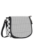 Keffiyeh Pattern PU Leather Saddle Bag