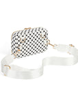 Keffiyeh-Inspired PU Leather Crossbody Bag