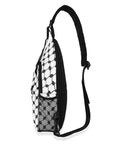 Keffiyeh Pattern Chest Crossbody Bag with Adjustable Strap