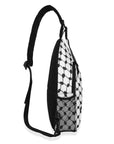 Keffiyeh Pattern Chest Crossbody Bag with Adjustable Strap