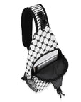 Keffiyeh Pattern Chest Crossbody Bag with Adjustable Strap