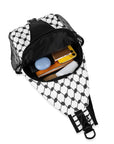 Keffiyeh Pattern Chest Crossbody Bag with Adjustable Strap