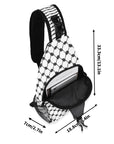 Keffiyeh Pattern Chest Crossbody Bag with Adjustable Strap