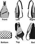 Keffiyeh Pattern Chest Crossbody Bag with Adjustable Strap