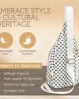 Keffiyeh-Inspired PU Leather Chest Bag