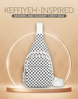 Keffiyeh-Inspired PU Leather Chest Bag