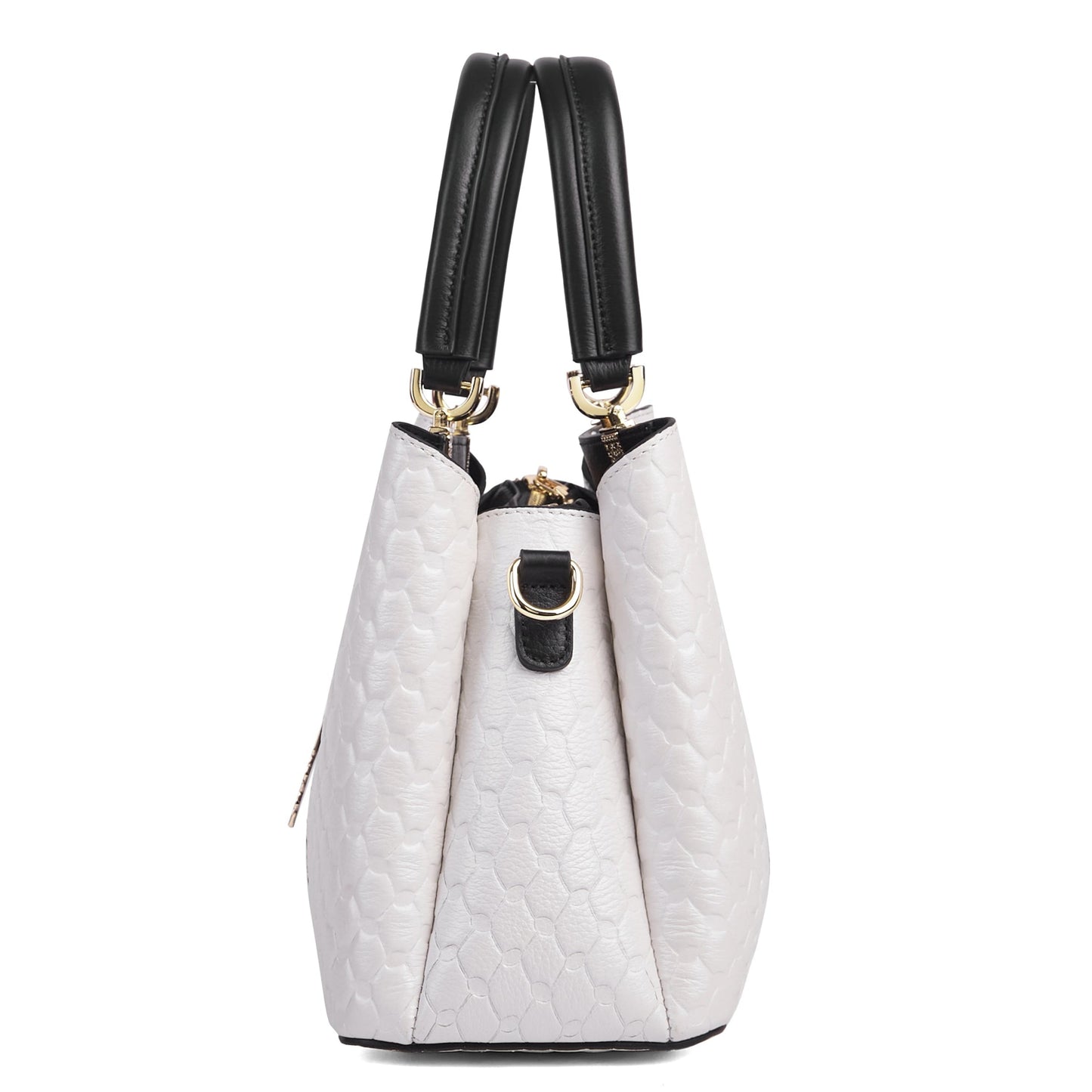 Full-Grain Leather Keffiyeh-Embossed Handbag – Luxury Statement Bag