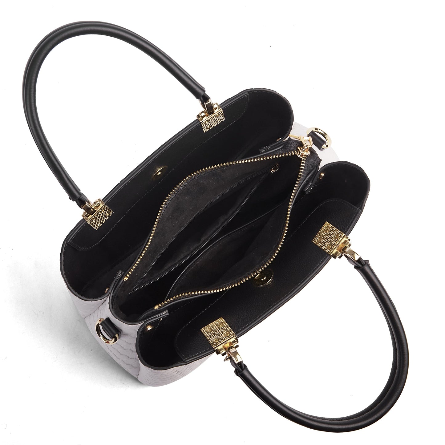 Full-Grain Leather Keffiyeh-Embossed Handbag – Luxury Statement Bag