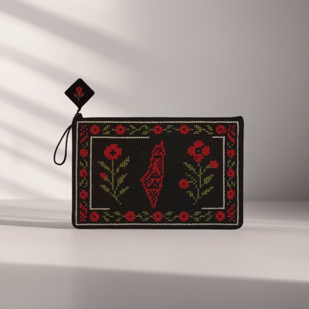 Palestine Pouch – Homeland in Bloom - Palestinian Embroidered Tatreez