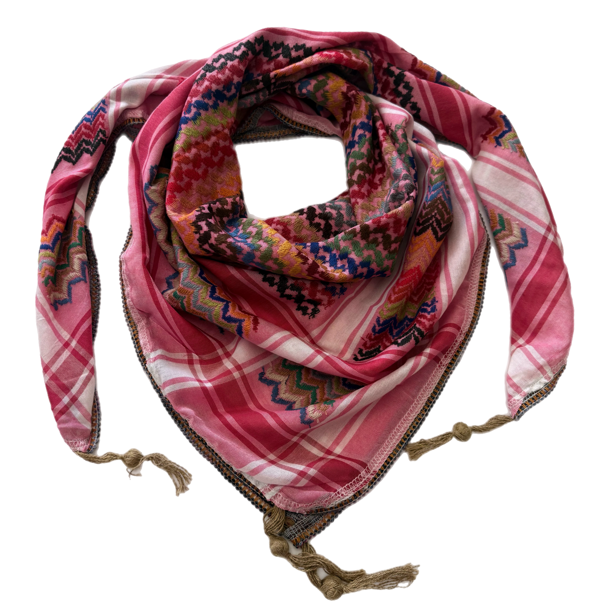 Threads of Joy – Rainbow Keffiyeh Series – Rose Dawn