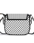 Keffiyeh Pattern PU Leather Saddle Bag – Timeless Elegance Meets Cultural Heritage