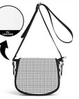Keffiyeh Pattern PU Leather Saddle Bag – Timeless Elegance Meets Cultural Heritage