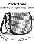 Keffiyeh Pattern PU Leather Saddle Bag – Timeless Elegance Meets Cultural Heritage