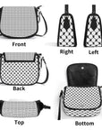 Keffiyeh Pattern PU Leather Saddle Bag – Timeless Elegance Meets Cultural Heritage