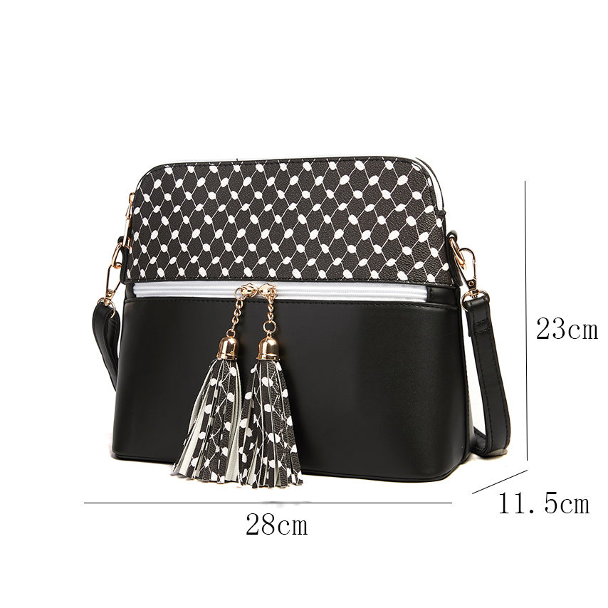 Keffiyeh Pattern Cross Body Bag Black