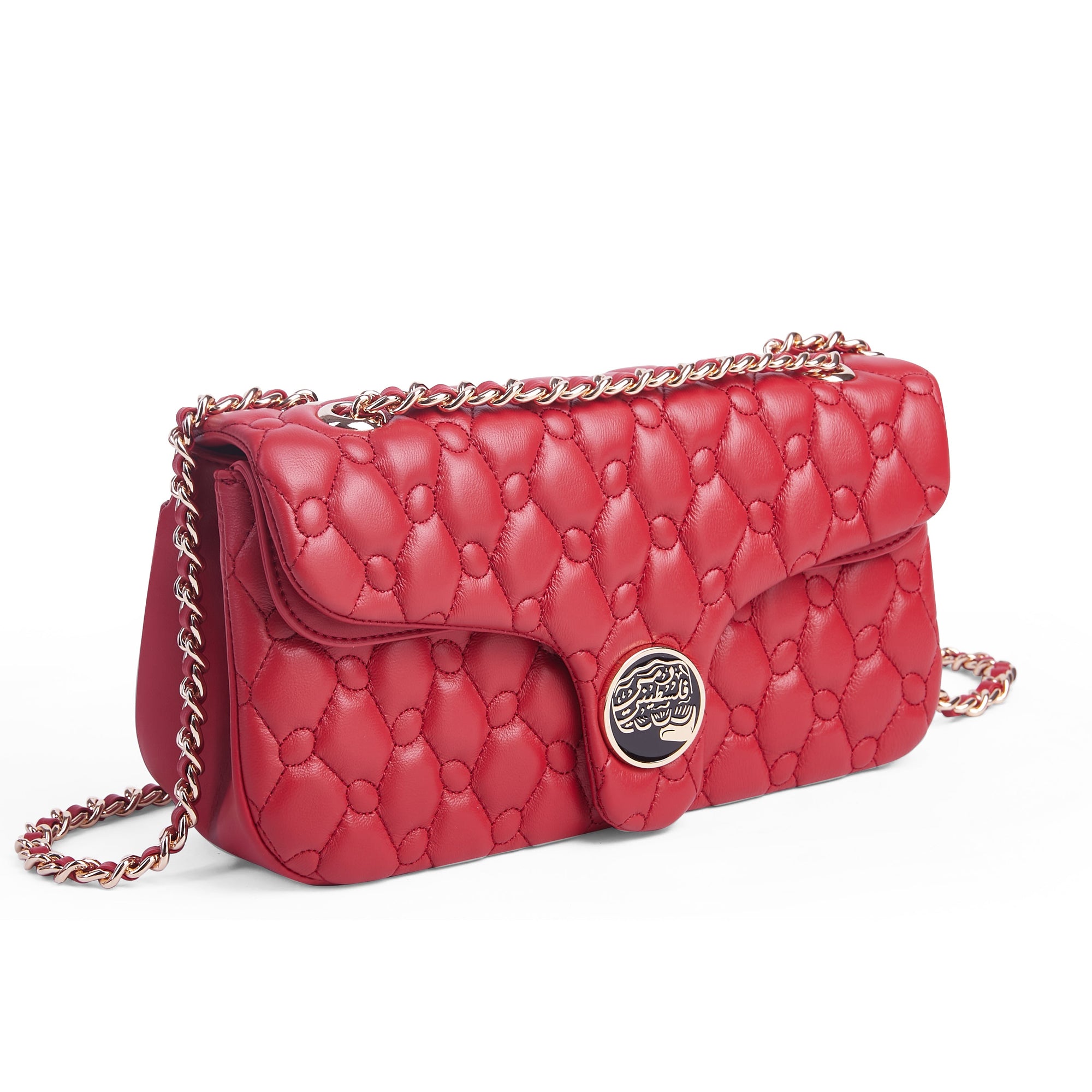 Keffiyeh Quilted Leather Shoulder Bag in Lambskin