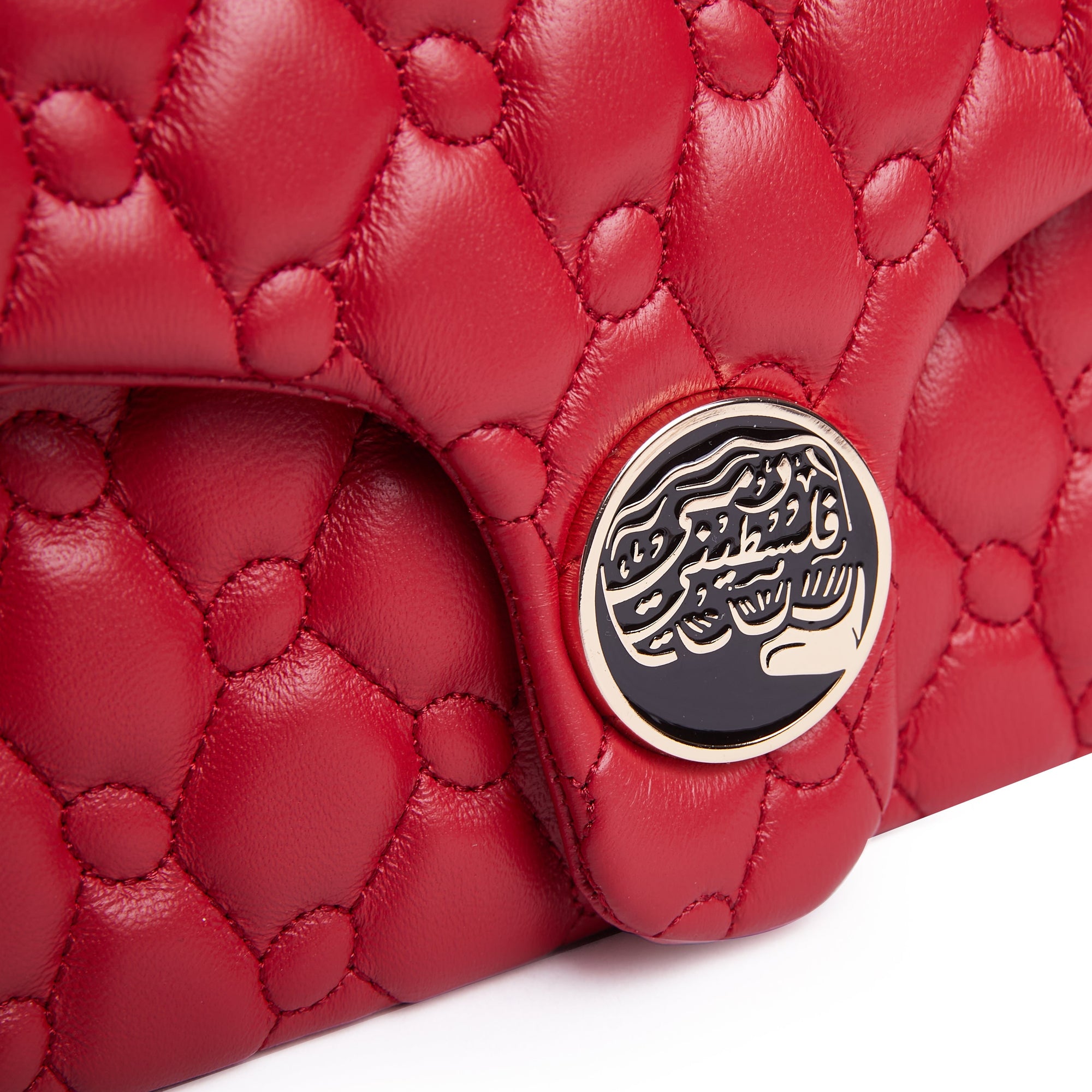 Keffiyeh Quilted Leather Shoulder Bag in Lambskin