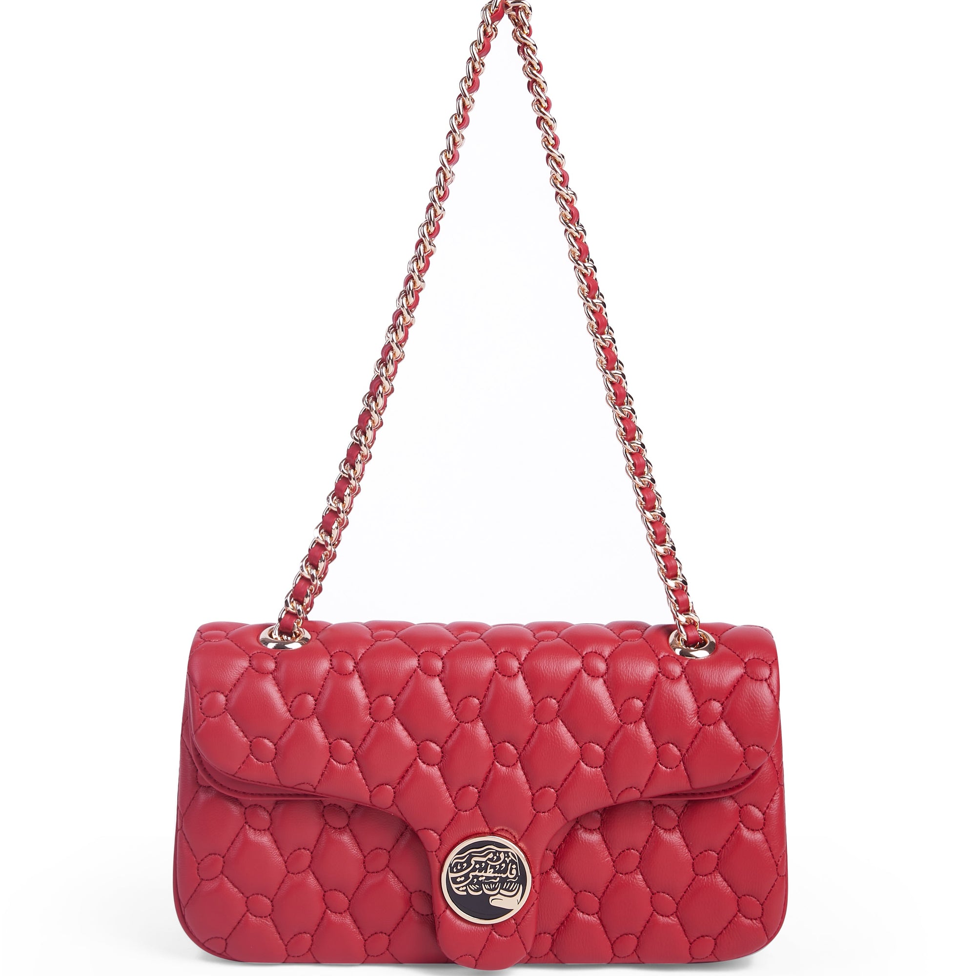 Keffiyeh Quilted Leather Shoulder Bag in Lambskin