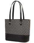 Keffiyeh Pattern PU Leather Tote Bag Black