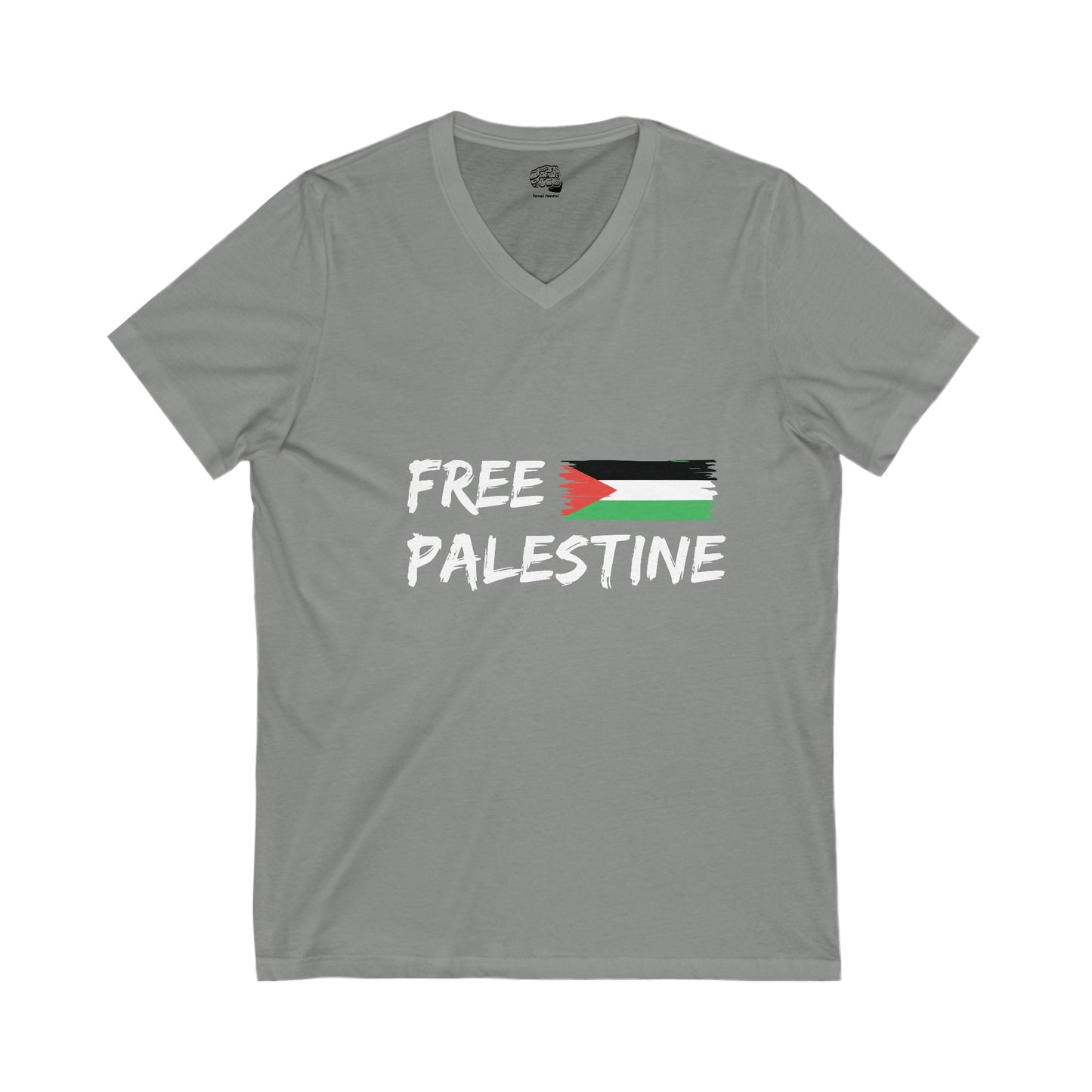 "FREE PALESTINE" V-Neck T-Shirt – A Symbol of Hope