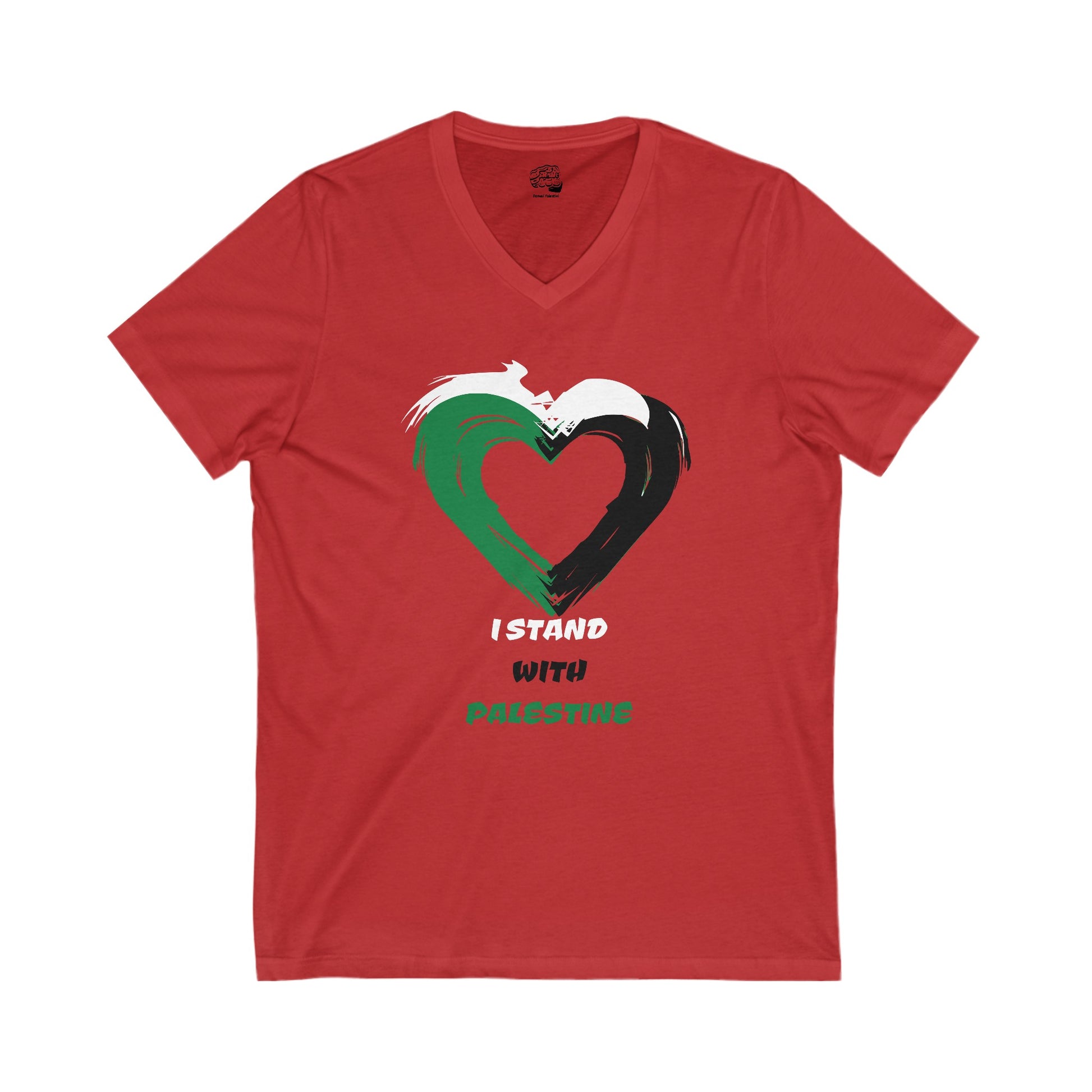 "I Stand with Palestine" V-Neck T-Shirt – A Statement of Solidarity