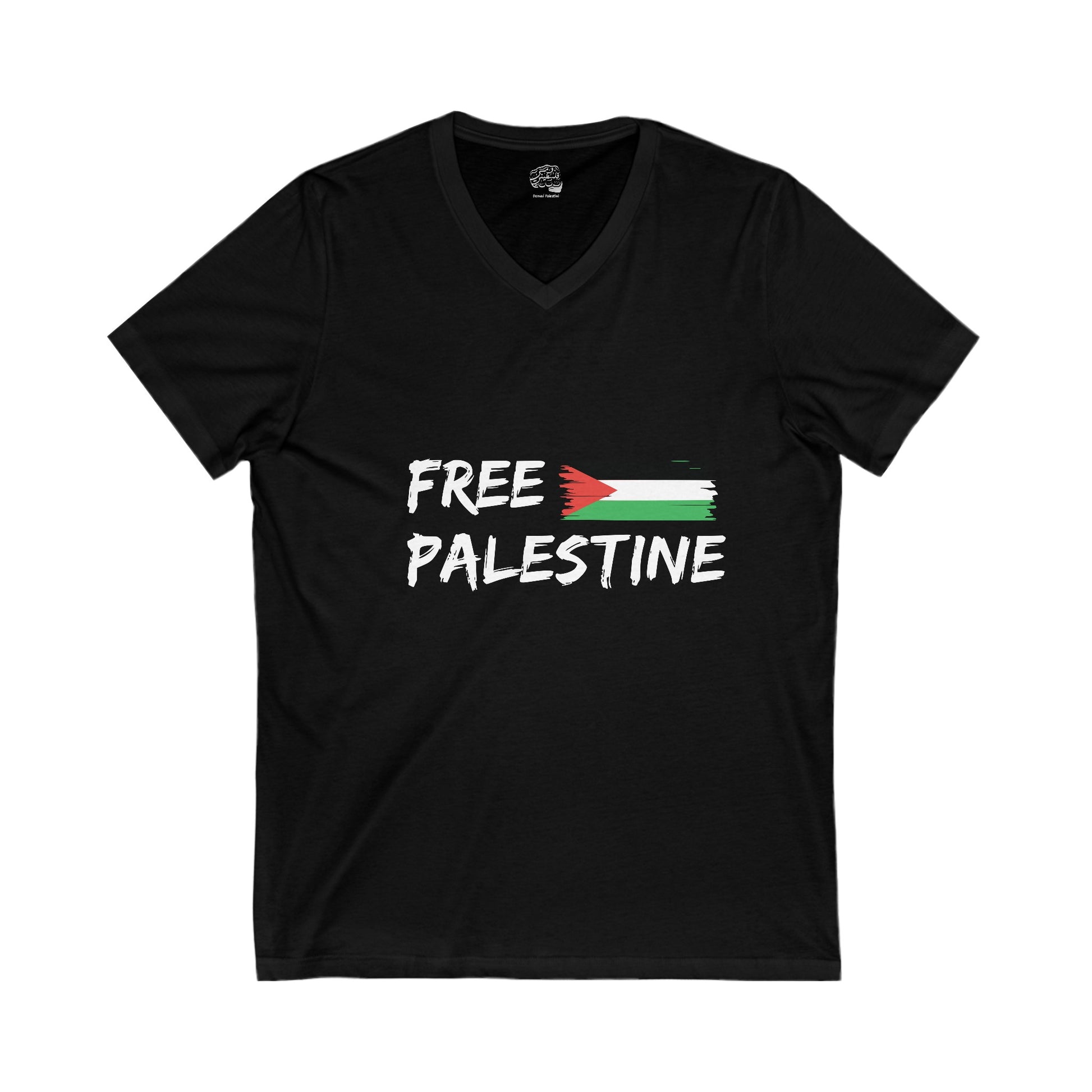 "FREE PALESTINE" V-Neck T-Shirt – A Symbol of Hope