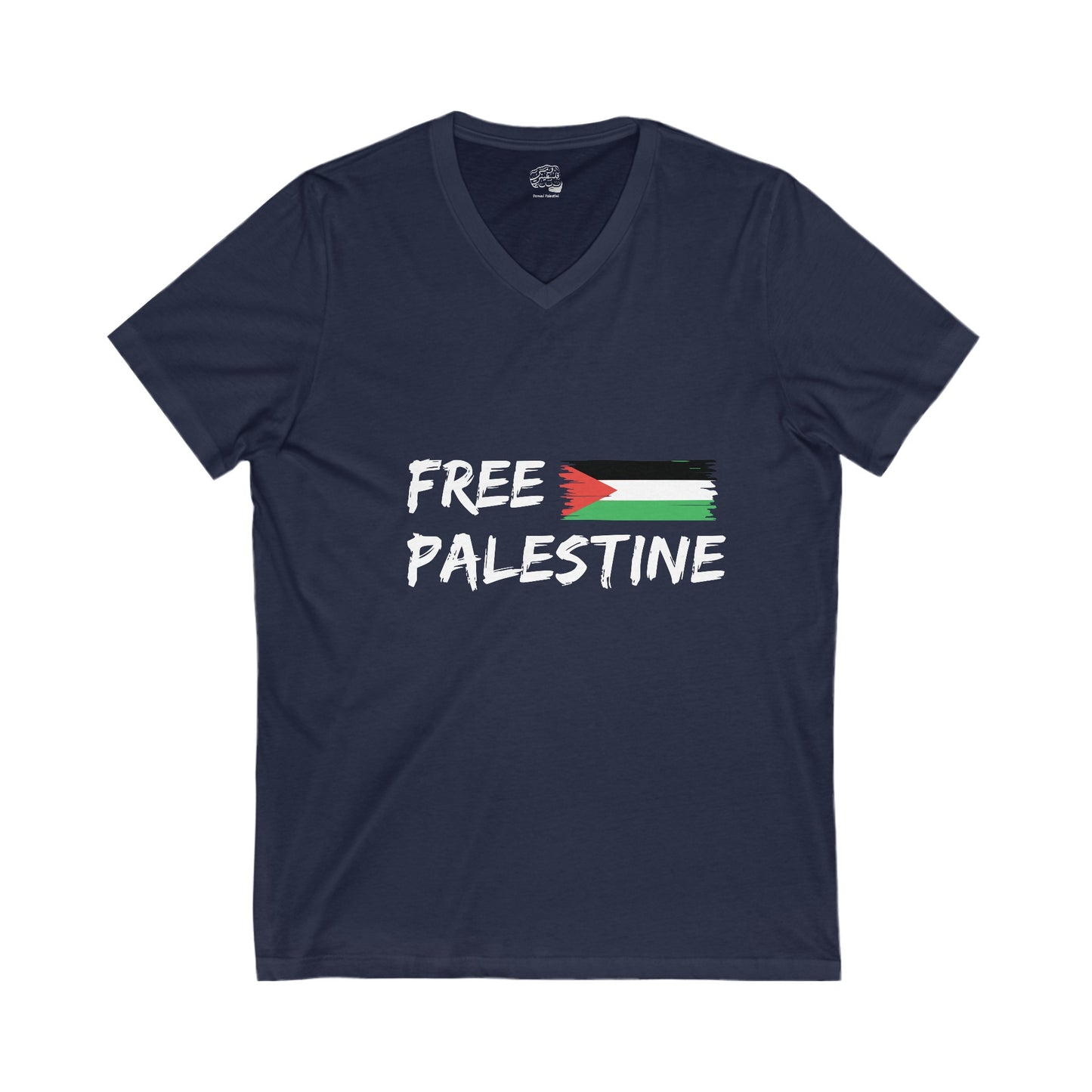 "FREE PALESTINE" V-Neck T-Shirt – A Symbol of Hope