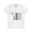 V-Neck T-Shirt – Keffiyeh Pattern with Hearts