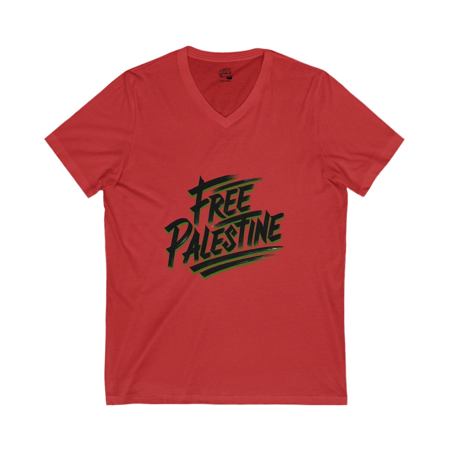 "FREE PALESTINE" V-Neck T-Shirt – Wear Your Message with Pride