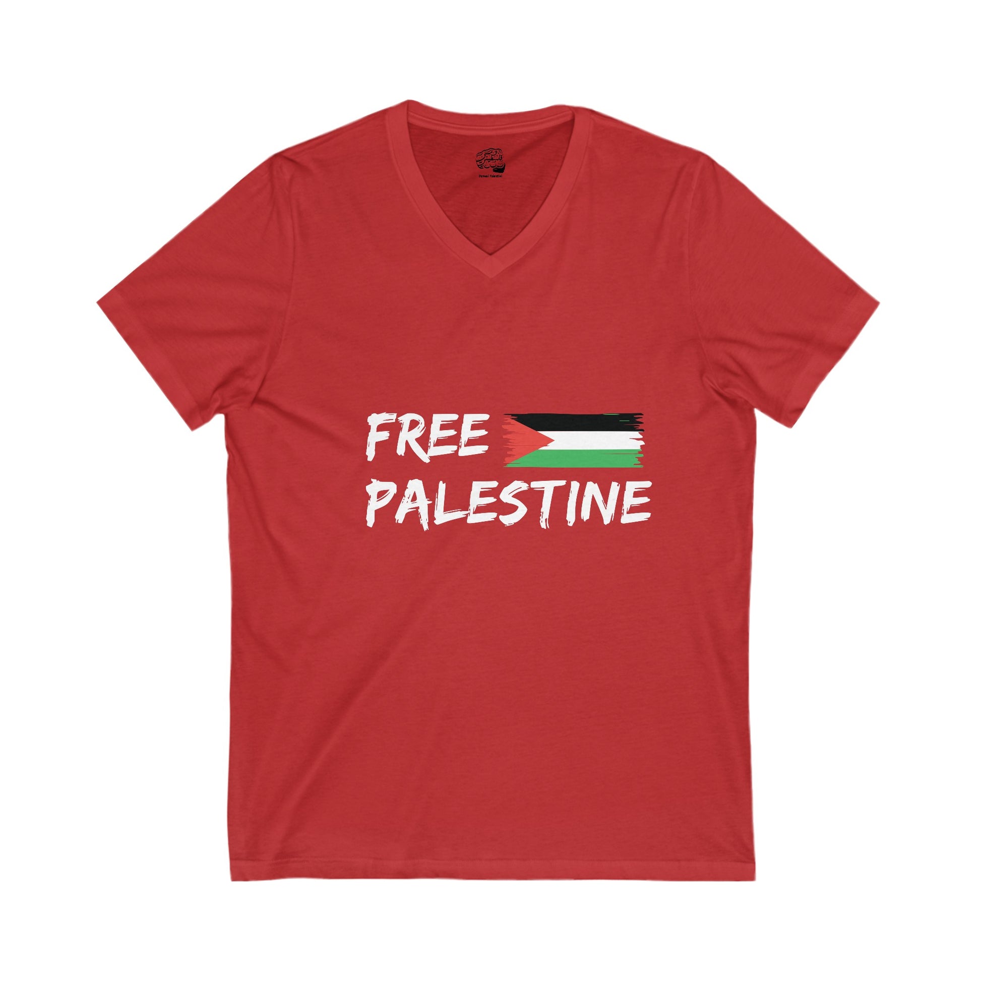 "FREE PALESTINE" V-Neck T-Shirt – A Symbol of Hope