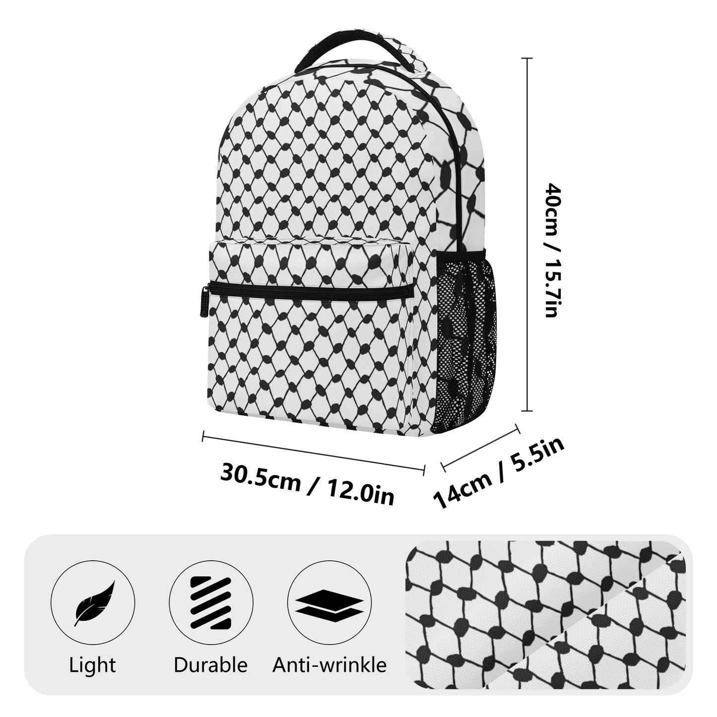 Kufiya Casual Style School Backpack