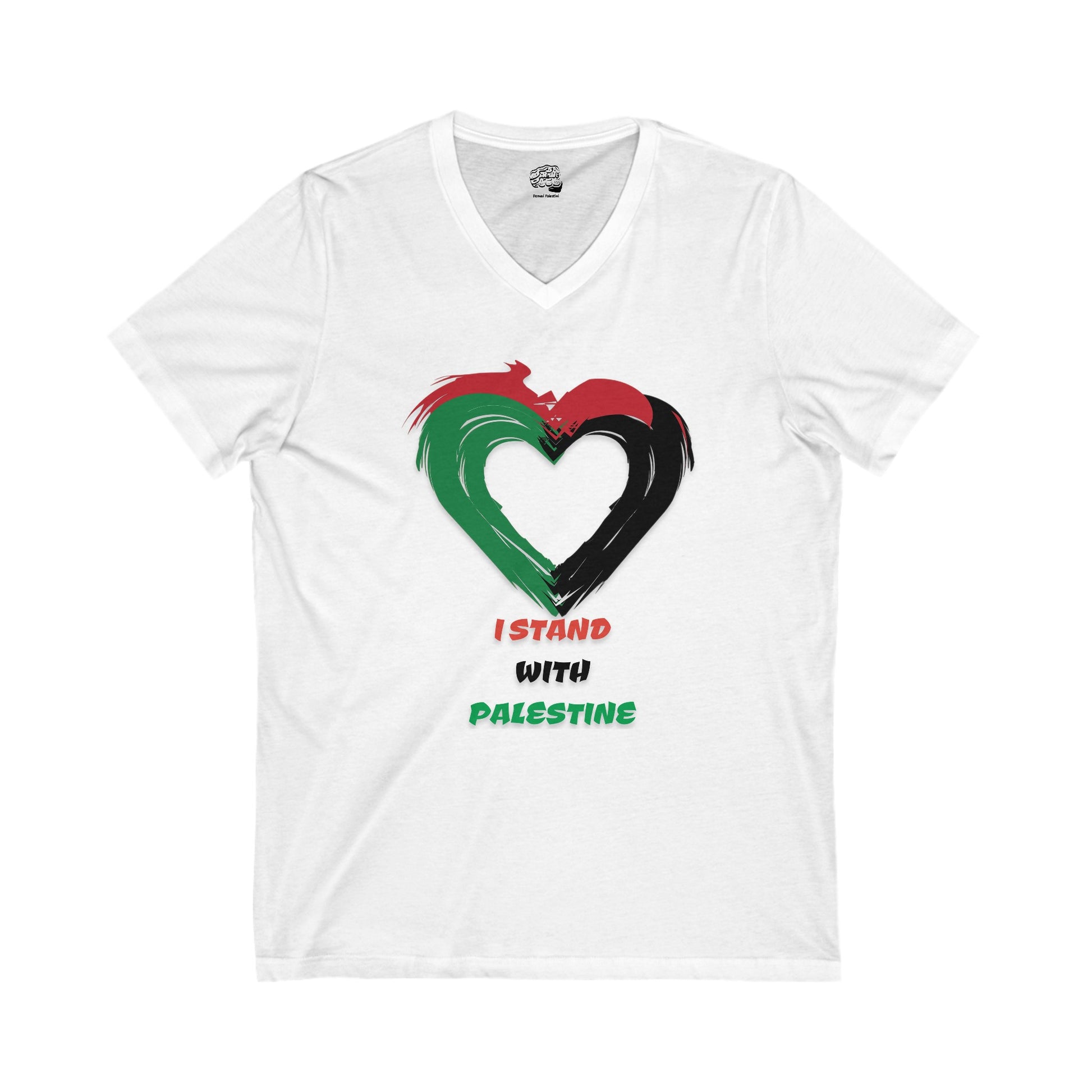 "I Stand with Palestine" V-Neck T-Shirt – A Statement of Solidarity