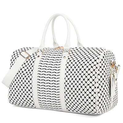 Keffiyeh-Inspired PU Leather Travel Bag