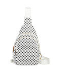 Keffiyeh-Inspired PU Leather Chest Bag