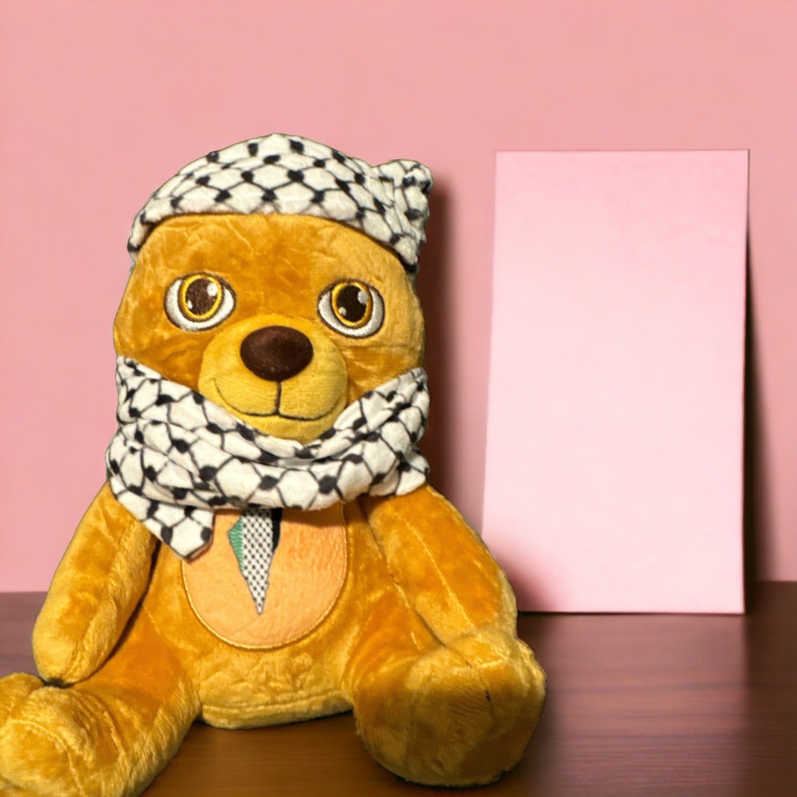 Singing Teddy Bear with Keffiyeh – 9-Inch Plush Bear Sings "Leve Palestina"