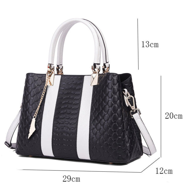 Full-Grain Leather Keffiyeh-Embossed Handbag – Luxury Statement Bag