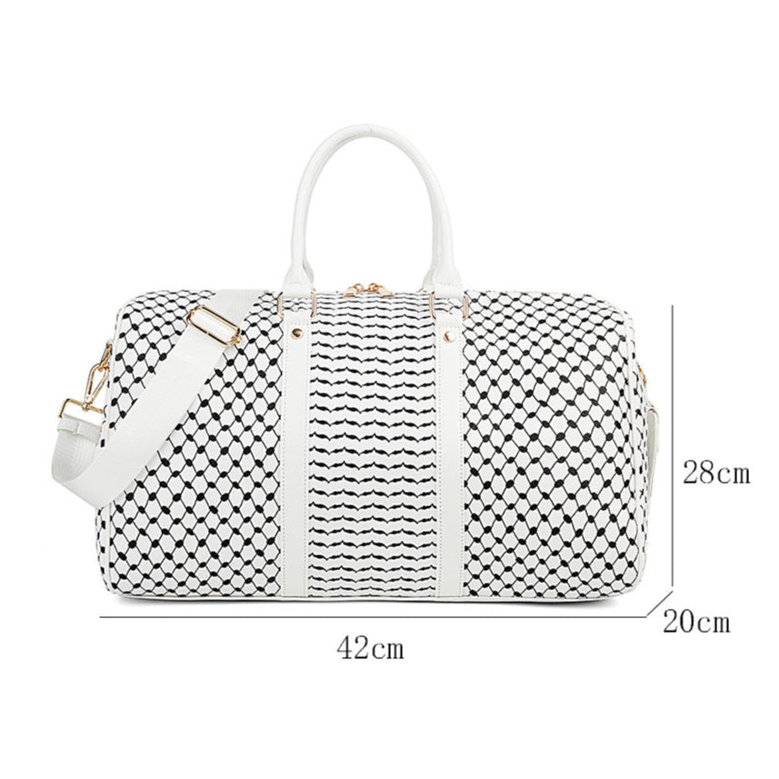 Keffiyeh-Inspired PU Leather Travel Bag