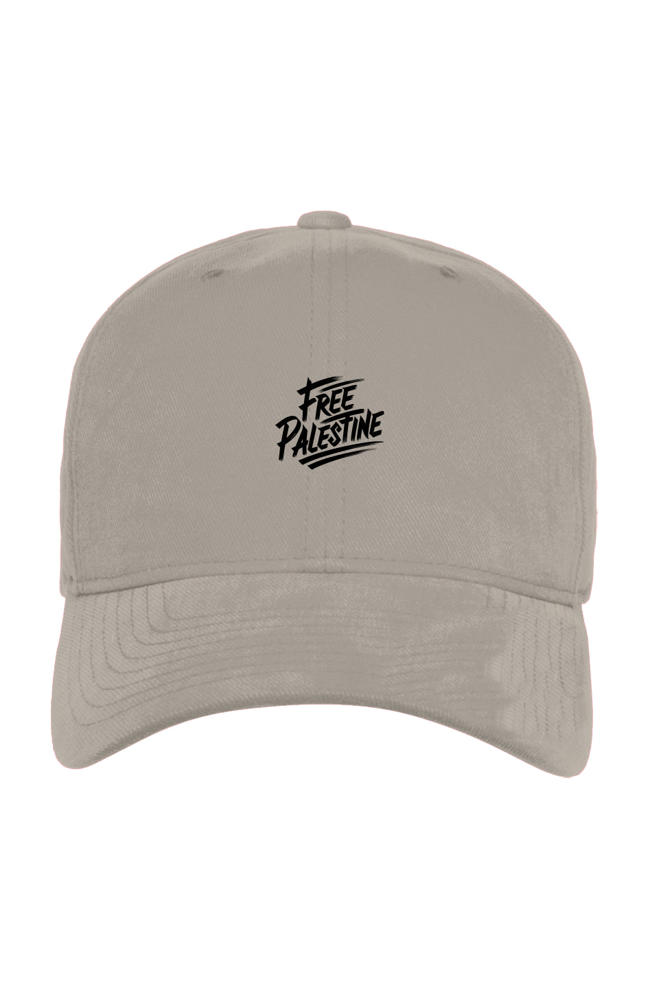 Adjustable Brushed Twill Structured Cap with "FREE PALESTINE" Embroidery