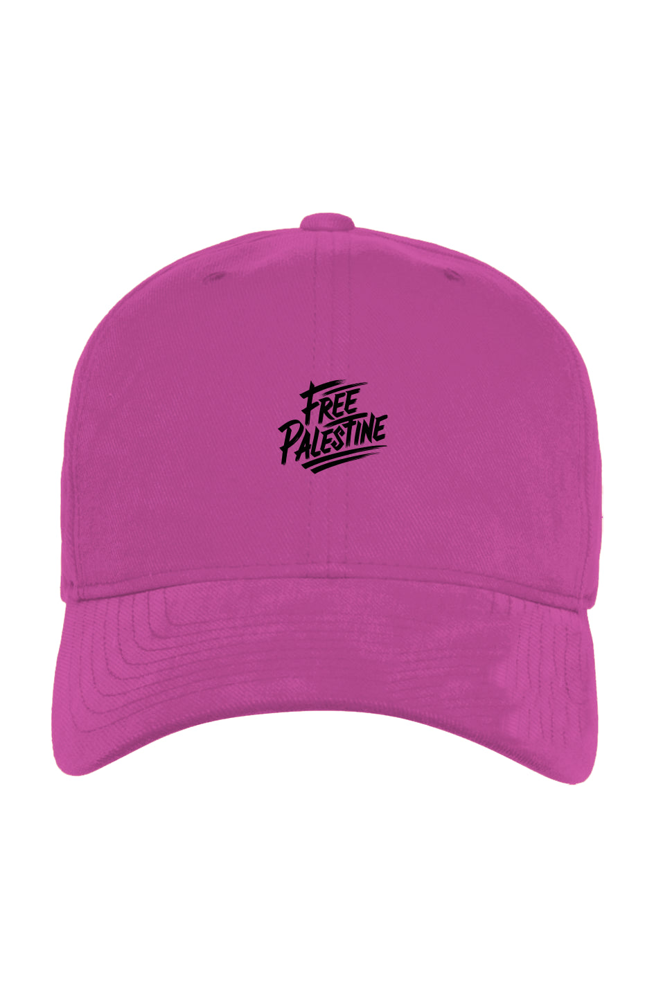 Adjustable Brushed Twill Structured Cap with "FREE PALESTINE" Embroidery