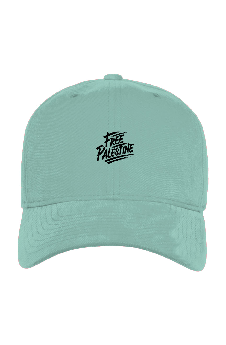 Adjustable Brushed Twill Structured Cap with "FREE PALESTINE" Embroidery