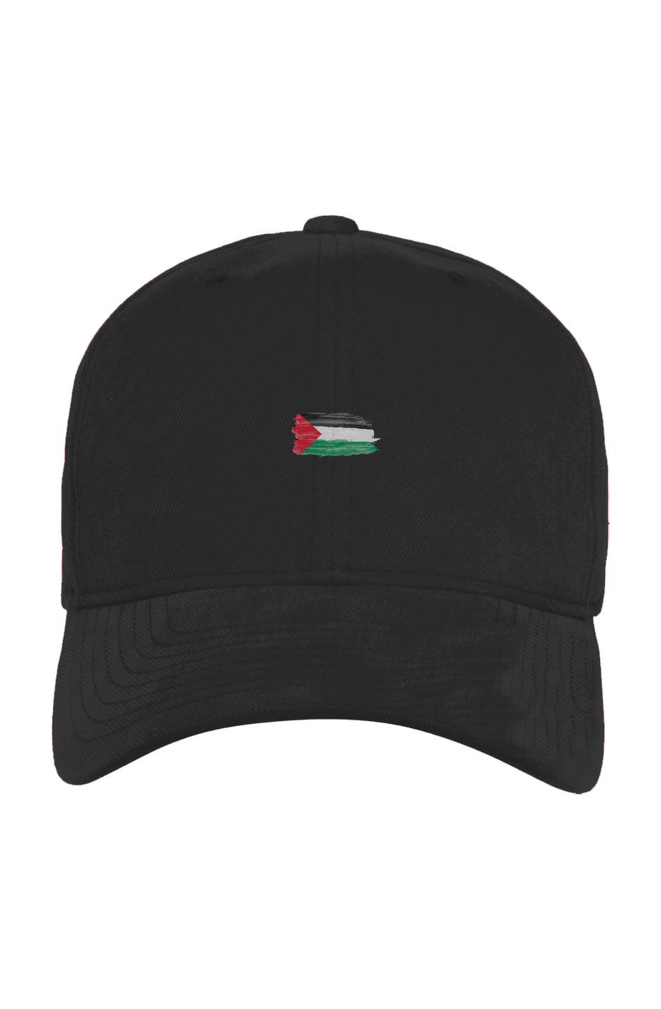 Adjustable Brushed Twill Structured Cap with Palestinian Flag Embroidery