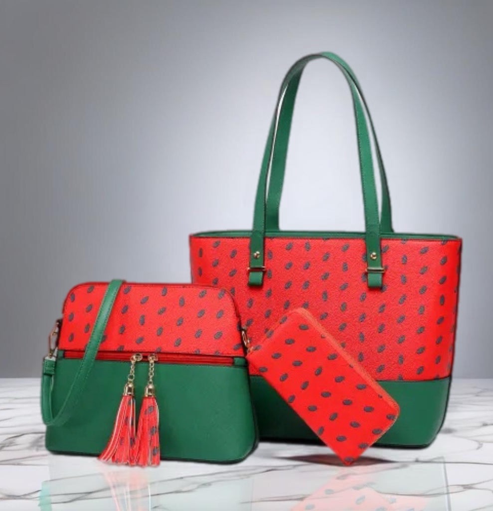 Watermelon 3pc Bag Set – A Tribute to Palestinian Heritage