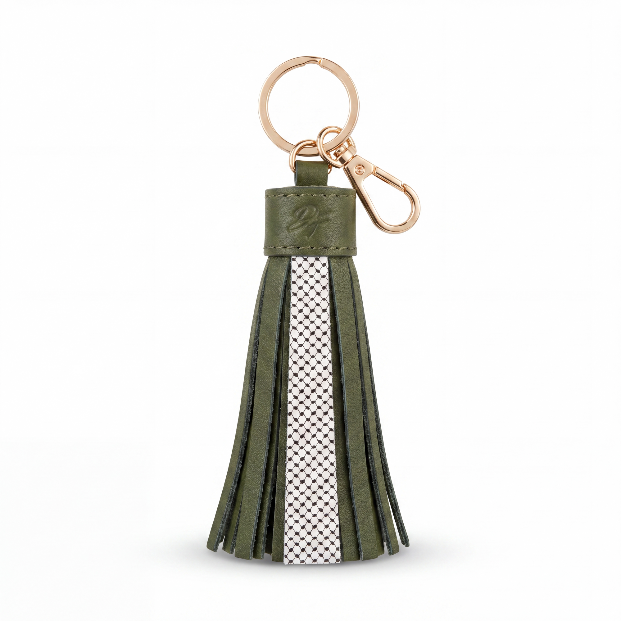 Heritage Keffiyeh Leather Tassel Charm