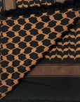 Jerusalem Night Keffiyeh – Light in the Darkness Black/Bronze with Black Tassels