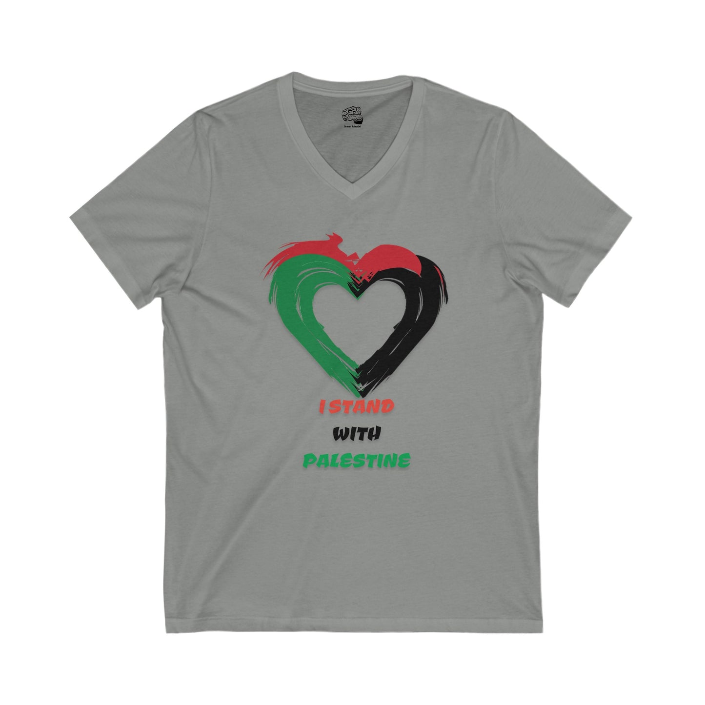 "I Stand with Palestine" V-Neck T-Shirt – A Statement of Solidarity